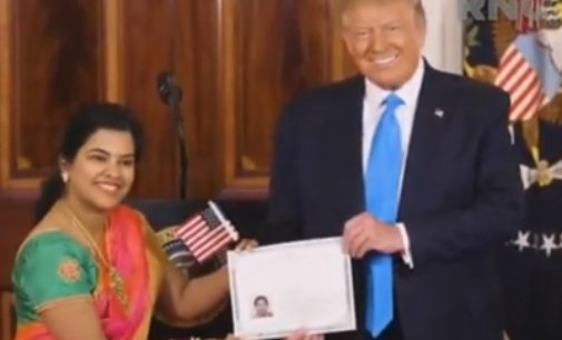 Trump welcomes Indian as new US citizen at WH rite
