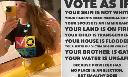 Gigi Hadid encourages fans to ‘vote’ in American presidential election