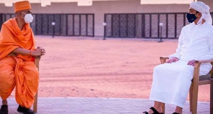 UAE’s Sheikh Abdullah inspects Hindu temple site in Abu Dhabi