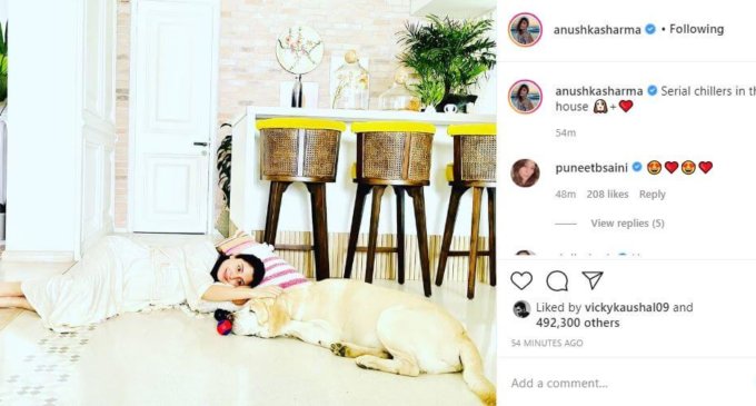 Anushka Sharma spends quality time with her doggo