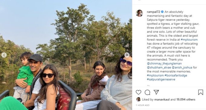 Arjun Rampal enjoys jungle safari with family at Satpura Tiger Reserve
