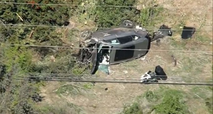 Tiger Woods seriously injured in violent car crash on steep LA road