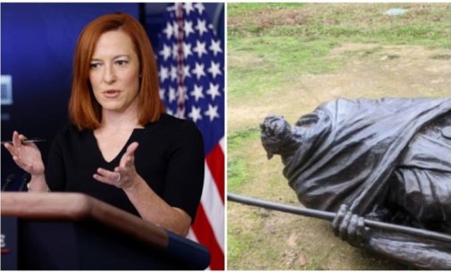 White House & Congress Members condemn the desecration of Mahatma Statue