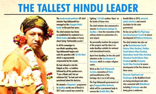 Yogi emerges tallest Hindu leader