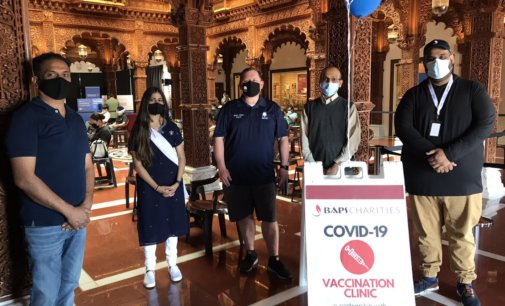 BAPS Charities and Walmart vaccinate hundreds at one of Southern California’s most unique location