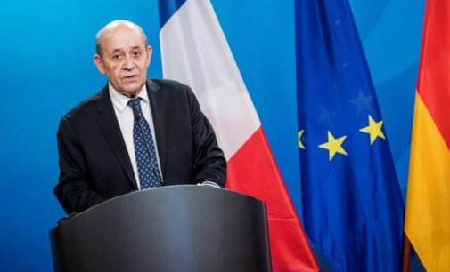 French Foreign Minister Le Drian arrives in India