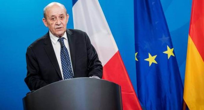 French Foreign Minister Le Drian arrives in India