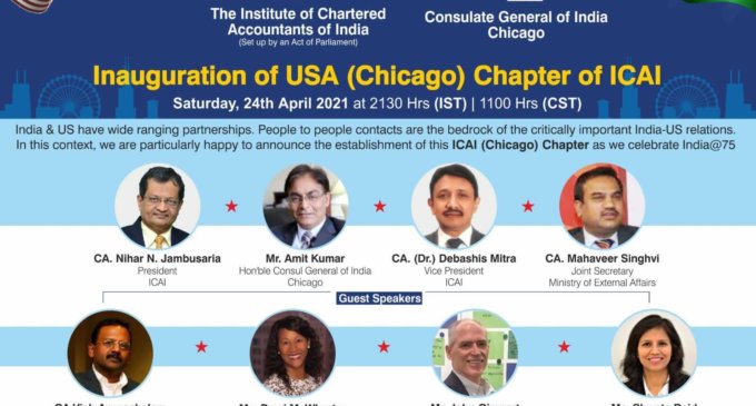 ICAI further launches 40th Chapter in Chicago