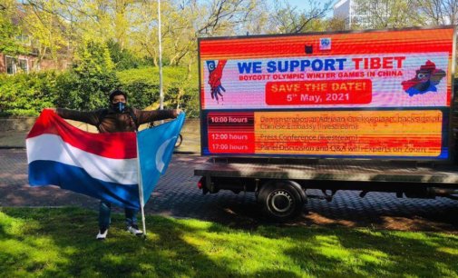 Pro Uyghur body stages protest in Hague in front of Chinese Embassy