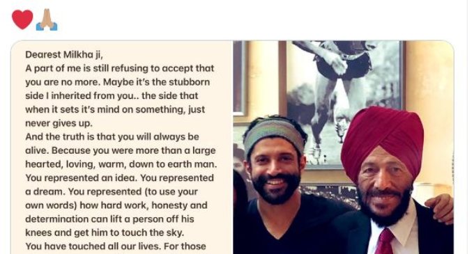 Bollywood mourns demise of track legend Milkha Singh