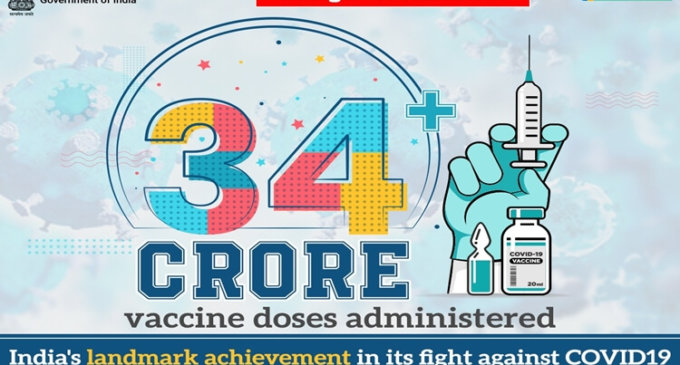 India’s vaccination coverage crosses landmark of 34 crore