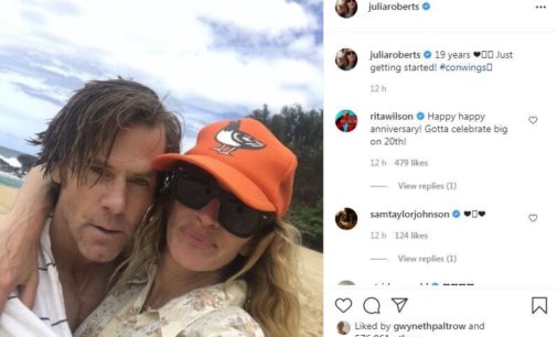 Julia Roberts marks 19th anniversary with husband Daniel Moder
