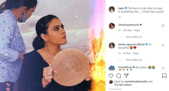 Kajol returns to set for shoot, writes ‘feels like a party’