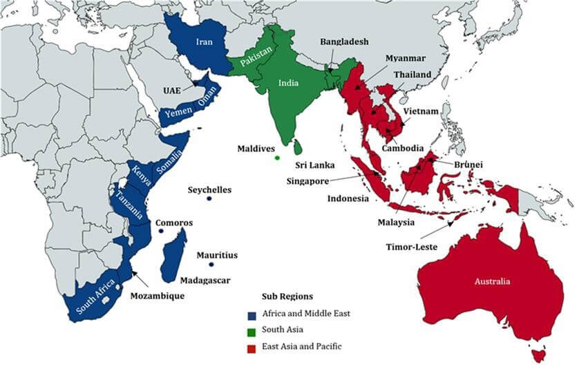 Indian ocean region map