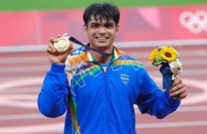 Neeraj Chopra With Gold Medal at Tokyo Olympics 2020