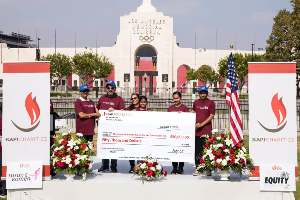BAPS Charities âIn the Joy of Other Walk/Runâ Donates $50,000 to support Susan G. Komenâs goal to eradicate breast cancer