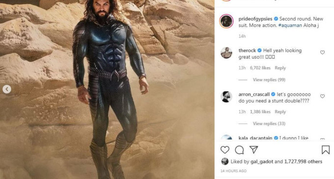 Jason Momoa unveils first look of his new costume for ‘Aquaman and the Lost Kingdom’