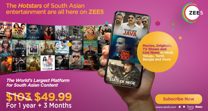 ZEE5 Global launches limited window Supernova Offer for U.S., Over 50% off for a 15-month pack