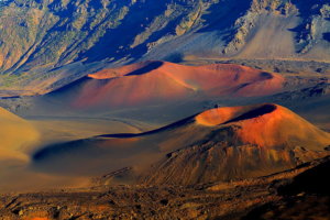 volcanic craters of Haleakalā in Hawaii