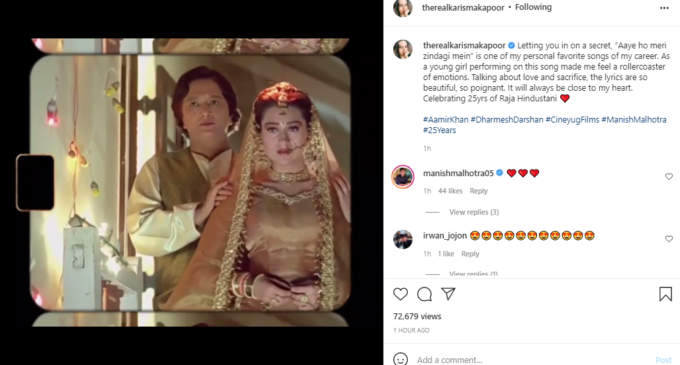 Karisma Kapoor celebrates 25 years of ‘Raja Hindustani’