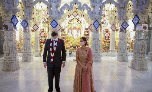 London: Boris Johnson, Home Secretary Priti Patel visit Neasden Temple for Diwali