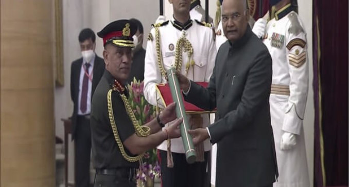President Kovind confers honorary rank of General of Indian Army on Nepal Army Chief