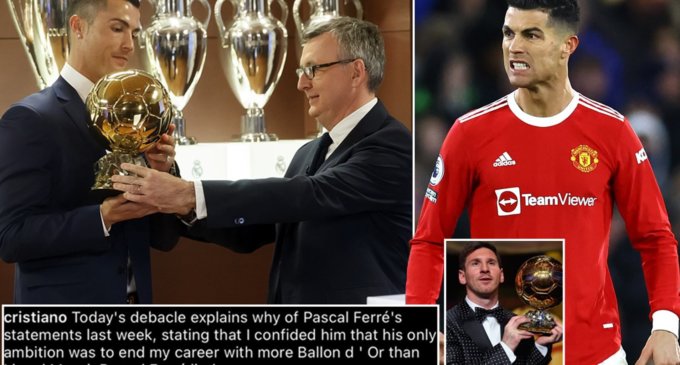 Ronaldo slams Ballon d’Or chief over Messi ‘lie’