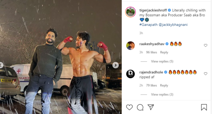 Tiger shroff shares pictures from sets of ‘Ganapath’