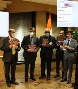 CG Kumar, Davis, Dr. Bharat Barai Dr. Murthy releasing CPR brochure