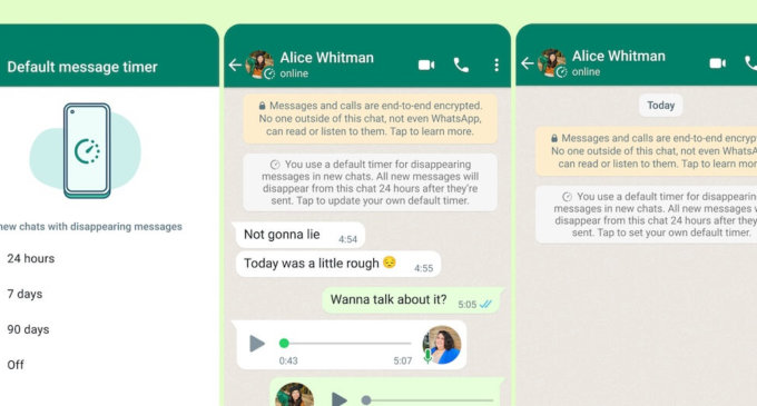 WhatsApp to let users set all chats to disappear by default