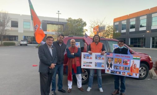 NRI’s Car rally in support of upcoming elections in India