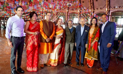Celebration of Holi festival in Chicago