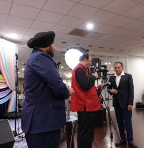 Nirmal S. Sandhu (Organizer/Director); Dr. Parvin D. Syal (Producer/Compere) and Dr. Bharat Patel (Grand Sponsor)