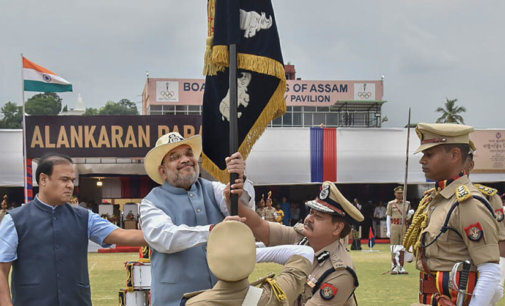 Home Minister Amit Shah presents President’s Colours to Assam Police