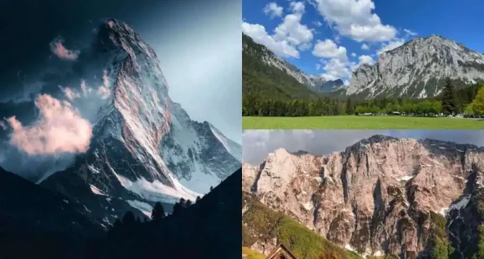 Climate change turning snow covered white Alps green