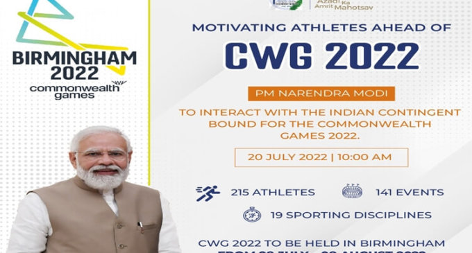 PM Modi to interact with Indian contingent bound for CWG today
