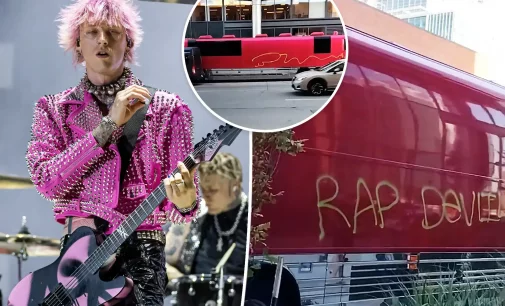 Machine Gun Kelly’s tour bus vandalized with homophobic slur