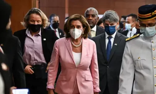 Nancy Pelosi’s plane lands in Taiwan amid China threat