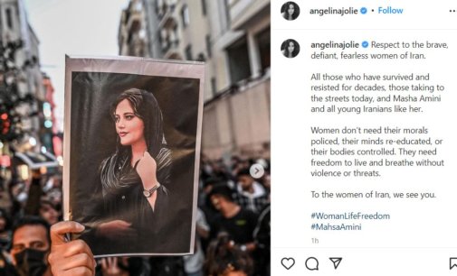 ‘Respect the brave, defiant, fearless women of Iran’: Angelina Jolie