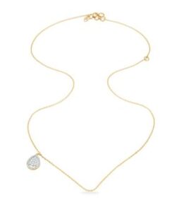14kt Yellow Gold Drop of Light Diamond Pendant with Chain
