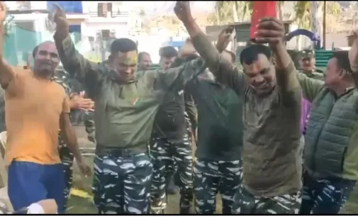 CRPF jawans celebrate Holi in South Kashmir’s Anantnag